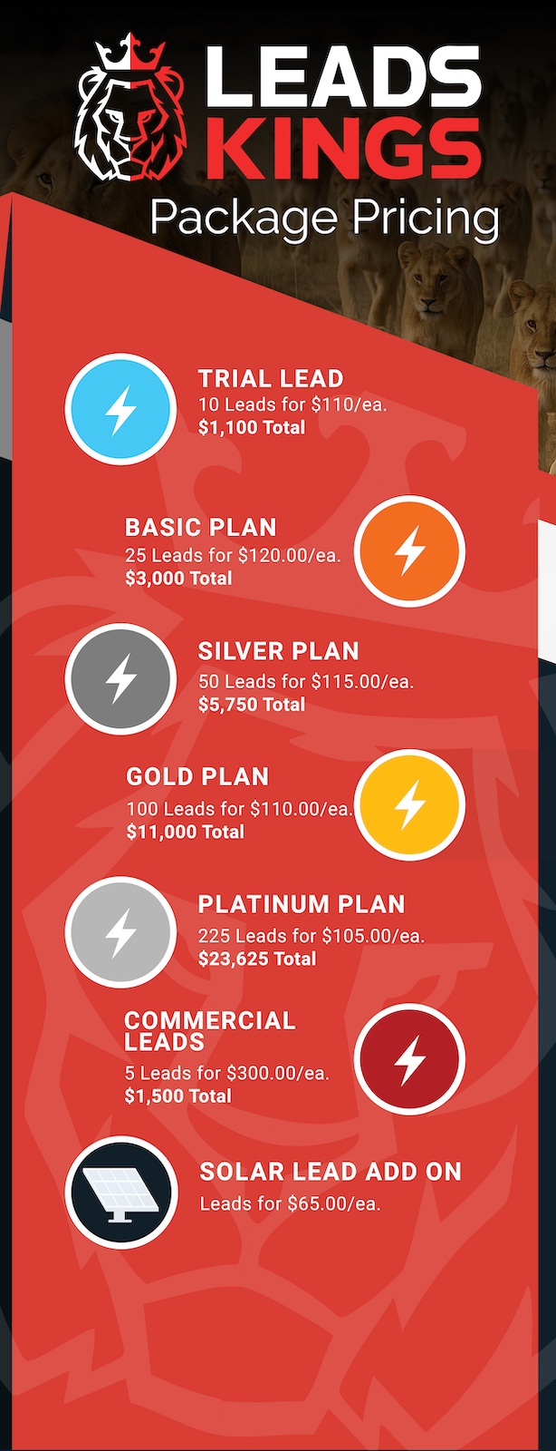 Leads Kings Packages